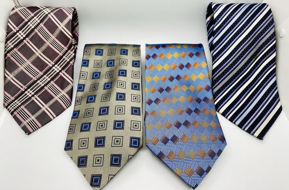 LOT OF 4 ROBERTO VILLINI COUTURE & COLLEZIONE MEN'S TIE 100% SILK